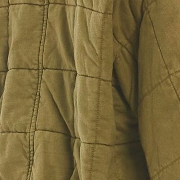 Full Zip Long Sleeve Washed Knit Stand Collar Quilted Statement Jacket - Picture 5 of 5